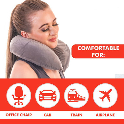 DipNish Soft but sturdy, which can provide support with neck,chin and head. Memory Foam Solid Travel Pillow Pack of 1(Grey)