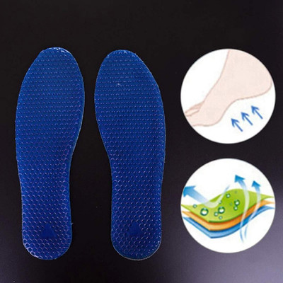 hsbtreads 1Pair Blue Silicone Gel Reusable Honeycomb Insole