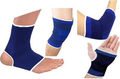 I.P.L. Elasticized Fabric Palm, Ankle, Knee, Elbow Support Combo Pack - Set of 8 Piece Hand Support