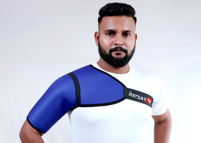 FAZTTER Right Shoulder Support Brace and Shoulder Injury Support for Men and Woven Shoulder Support(Blue)