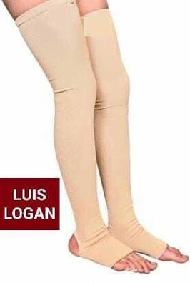 LUIS LOGAN Ortho Varicose Vein Stocking Compression Thigh Length (Beige,S) Knee Support(Beige)