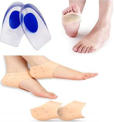 dazzleartenterprise Silicone Gel Heel Pad Socks for Pain Relief Half Heel with Blue Heel Heel Support(Multicolor)