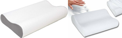 RUSHABH ENTERPRISE Memory Foam Stripes Sleeping Pillow Pack of 1(White)