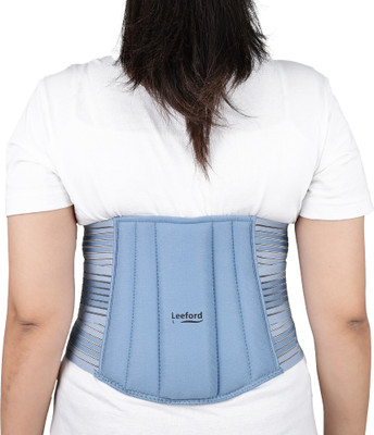 Leeford Lumbo Sacral Belt with Breathable Elastic| Extra Padded | Pack of 1- XL Size for Back / Lumbar Support(Blue)