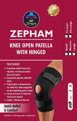 Zepham Core Elastic Hinged Knee Brace With Open Patella Knee Support(Grey)