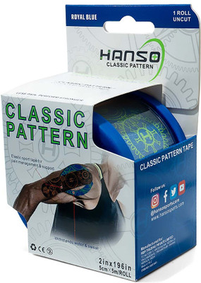 Hanso Classic Pattern Elastic Therapeutic (Royal Blue Color) Kinesiology Tape