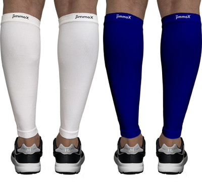 Jimmox Calf Compression Sleeves Shin Splint Support Calf Pain Relief Knee Support(White, Blue)
