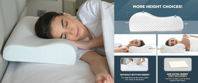 PRATIK MARKETING Memory Foam Abstract Sleeping Pillow Pack of 323(White)