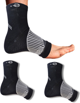 ecosync Bamboo Cotton Ankle Pain Relief Socks for Men & Women, Compression Socks Ankle Support(Black)