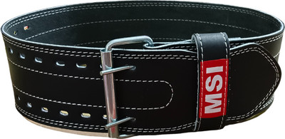 Monika Sports PRO Leather Weight Lifting Belt For Deadlifts Powerlifting Gym Belt Weight Lifting Belt(Black)