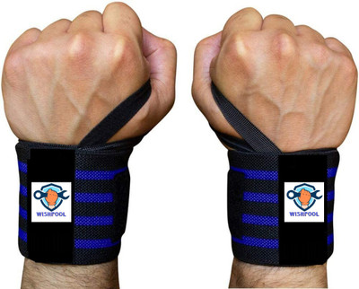 Wishpool 1 Pair Wrist Support with Thumb Loop Strap for Weight Lifting Gym & Workout Wrist Support(Blue)