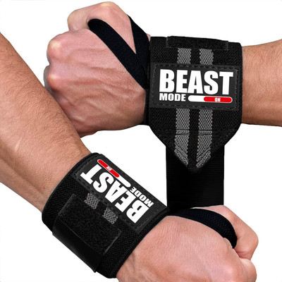 STEIGEN FITNESS BEAST MODE WRIST BANDS HAND GRIPPER GYM WRIST WRAPS LIFTING STRAPS WRIST SUPPORT Wrist Support(Grey)