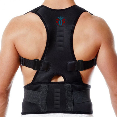 Athlian Posture Corrector for Men & Women, Adjustable & Comfortable Back Support Back / Lumbar Support(Black)