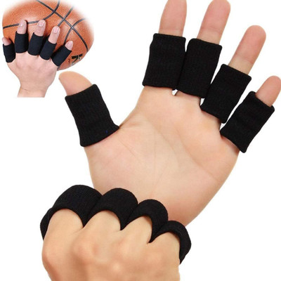 DreamPalace India Finger Sleeves, Sports Guard Stretchy protection for All Sports Finger Protector Finger Support(Black)