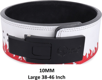 GRIFFIN GEARS Powerlifting Lever Black Buckle With Red Fire 10MM Heavy Duty(Small-26-34) Weight Lifting Belt(White, Red)