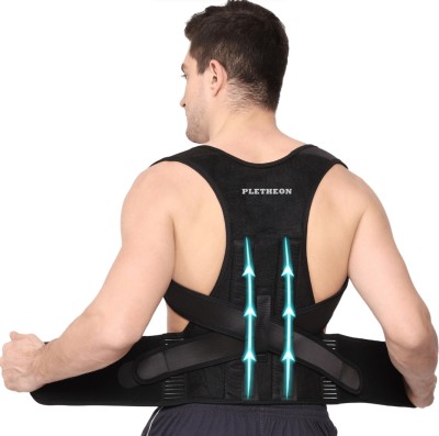 PLETHEON Posture corrector belt for men and women for back pain Posture Corrector(Black)