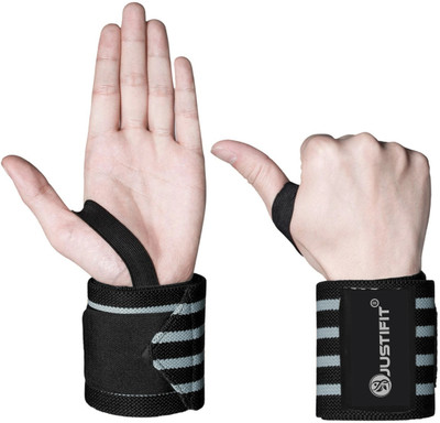 JUSTIFIT Professional Grade Wrap for Gym Wrist Band Pain Support Wrist Support(Grey)