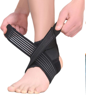 Leosportz Adjustable Ankle Support Brace, Breathable Neoprene Sleeve, Adjustable Wrap! Ankle Support(Black)