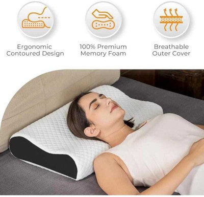 Aryamurti Contour Memory Foam Pillow, Stomached, Anti-Snoring, Side Sleepers Cervical Pillow(Black)