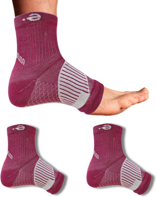 ecosync Bamboo Cotton Ankle Pain Relief Socks for Men & Women, Compression Socks Ankle Support(Pink)