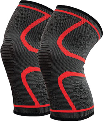sachi sports Knee Compression Sleeve for Men and Women Knee Support Brace for Running Knee Support(Grey, Red)