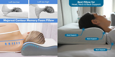 HIRUSH ENTERPRISE Memory Foam Abstract Sleeping Pillow Pack of 1(White)