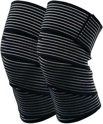 uRock Elastic Knee Compression Bandage Wraps Knee Support(Black)