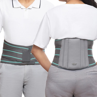AGEasy Comfort Lumbo Sacral Back Support Belt (Lumbar Support Belt) with Gel Padding Back / Lumbar Support(Grey)