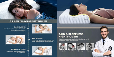 RUSHABH ENTERPRISE Memory Foam Polka Sleeping Pillow Pack of 1(White)