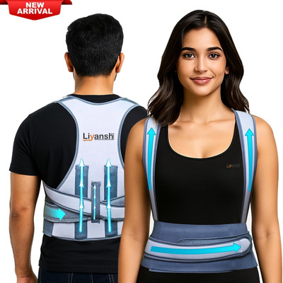 NIHILANO Posture Corrector Belt Support, Spine Alignment Posture Corrector(Grey)