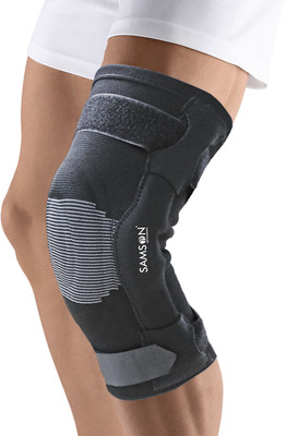 SAMSON Knee Cap Hinged With Patella Gel Pad XXL | For Sports Injury, Joint Pain Relief Knee Support(Black)