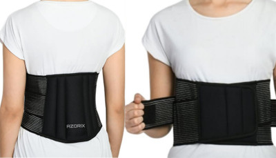 AZORIX Lumbar Support Belt |Lumbo Sacral Belt | LS Belt for Backpain Releif Back / Lumbar Support(Black)