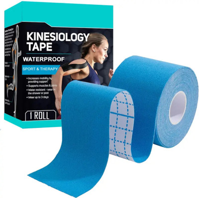 GJSHOP injury tape kinesiology sports tape k tape muscle tape Physiotherapy Tape Sports Kinesiology Tape(Blue)
