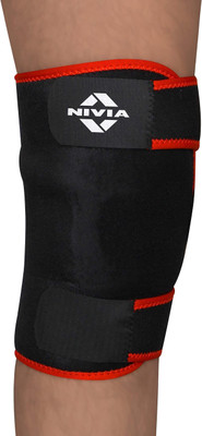 NIVIA Orthopedic Knee Support With Adjustable Straps Size -Free Knee Support(Black)