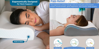 KITCHENNOVATE Memory Foam Floral Sleeping Pillow Pack of 1(White)
