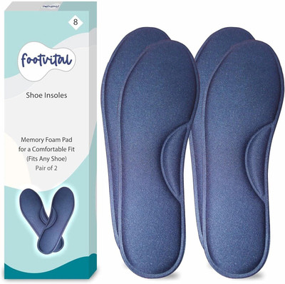 Foot Vital Memory Foam Shoe Insoles Comfortable Insoles Supports Heel & Arch (Pack of 2) Insole(Blue)