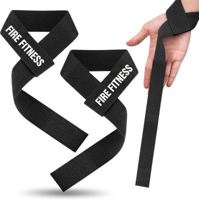 FIRE FITNESS Weight Lifting Hand Straps for Gym, Deadlift, Powerlifting & | Wrist Support Wrist Support(Black)