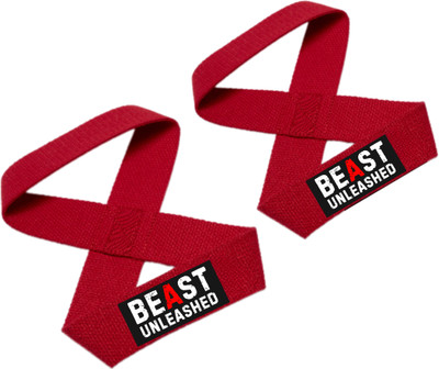 Muscleape Weight Lifting Straps 8 Shaped Padded Cuff for Gym Workout Wrist Support(Red)