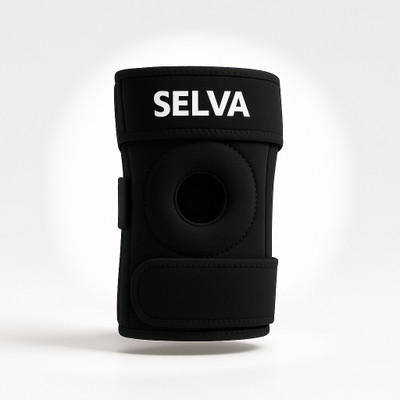 SELVA Neoprene Brace With Hinge Open Patella Knee Support(Black)