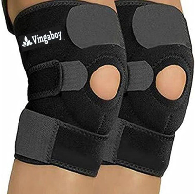 Vingaboy Knee Cap Support belt brace for Knee Pain Relief Open Patella Women and Men Knee Support(Black)