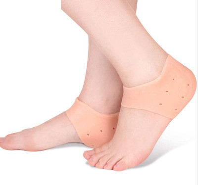SIDGO Half Heel Socks Anti Crack Silicon Gel Heel And Foot Protector Moisturizing Sock Heel Support(Beige)