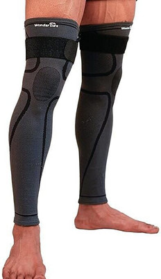 Wonder Care Bamboo Full Leg Compression Sleeves for Knee Support (Men & Women) Knee Support(Black, Grey)