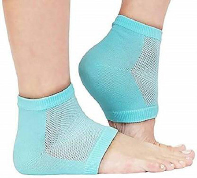 FIVANIO Silicone Gel Heel Pads Socks Cotton moisturizing with Pain Relief Heels Cracked Heel Support(Multicolor)