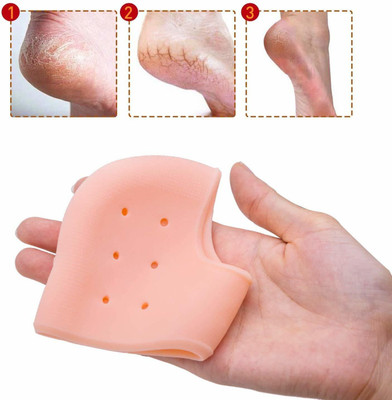 CTIYACART Silicon Gel Heel And Foot Protector Moisturizing Socks Heel Support(Beige)