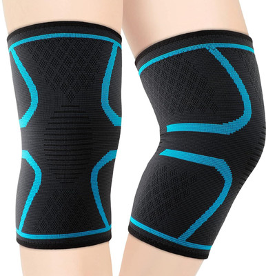 GymWar Compression Knee Sleeves for Men and Women, Knee Support for Pain Relief Knee Support(Blue)