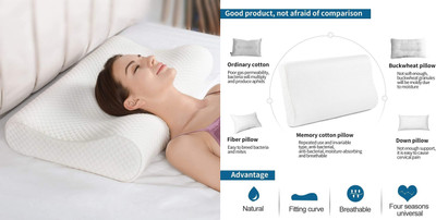HIRUSH ENTERPRISE Memory Foam Animals Sleeping Pillow Pack of 1(White)