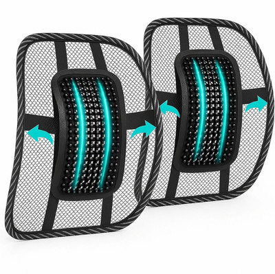 RelifeSupport Ventilated Car Back Cushion Mesh Support for Long Drives Back / Lumbar Support(Black)