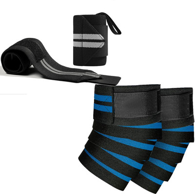 DreamPalace India Combo Set of Knee wrap for Gym Workout and Wrist Band Support Wrist Support(Grey)