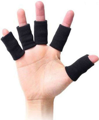 QuiteFit Finger Sleeves, Sports Guard Stretchy protection for All Sports Finger Protector Finger Support(Black)