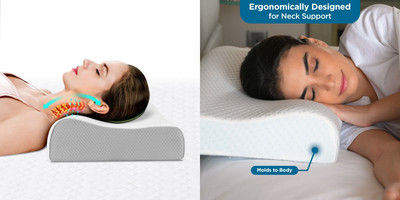 ANUSHKA ENTERPRISE Memory Foam Polka Sleeping Pillow Pack of 1(White)